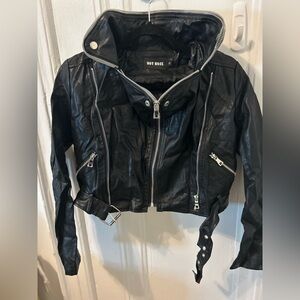 Hot Rose Faux Leather Jacket